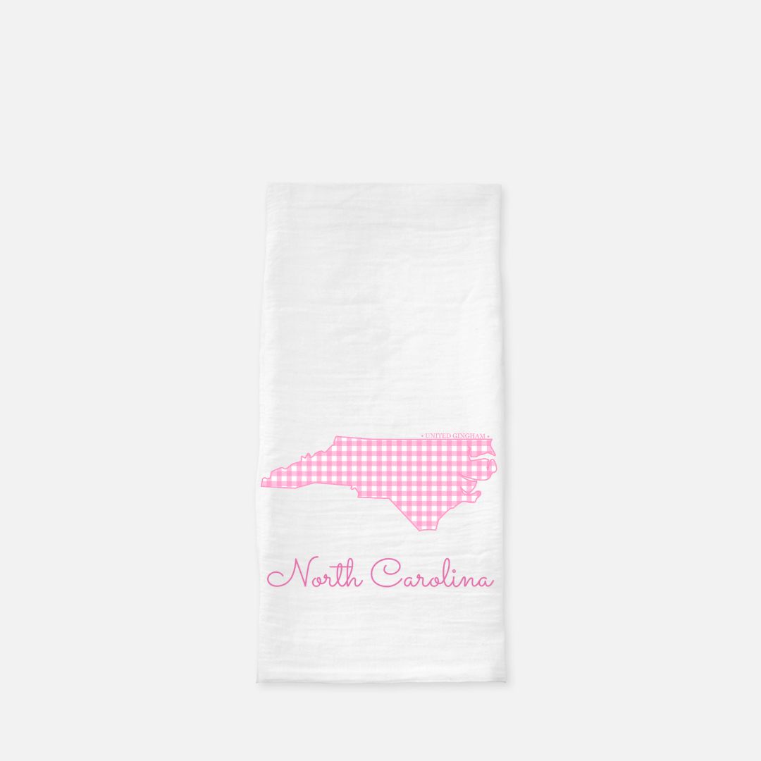 NORTH CAROLINA TEA TOWEL - PINK