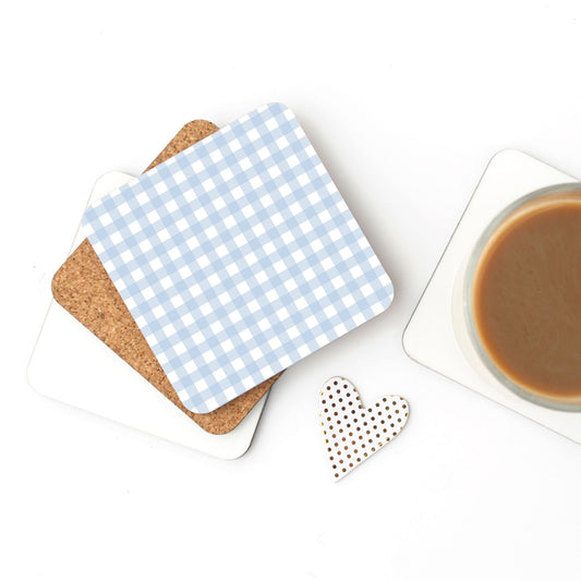 BLUE GINGHAM COASTER