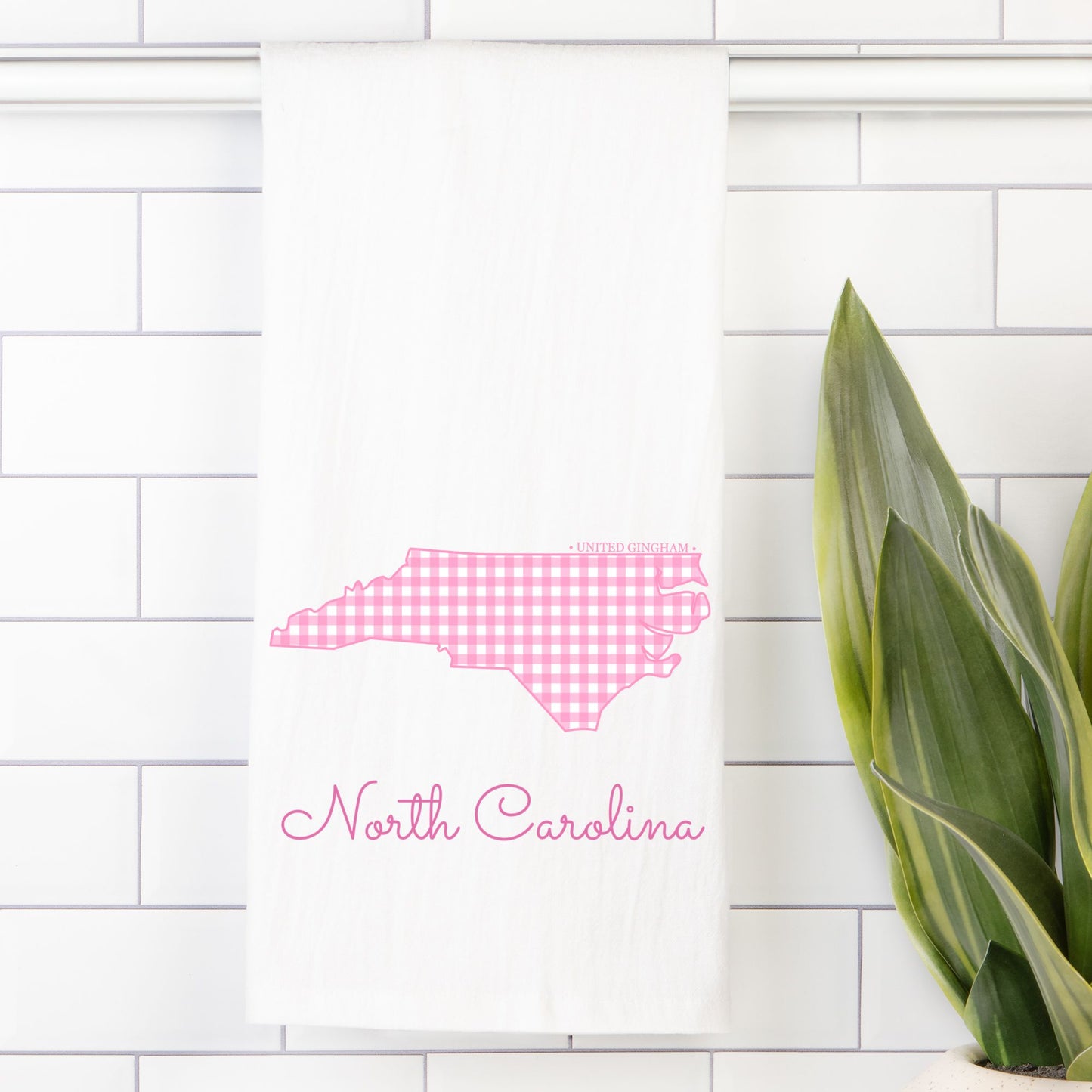 NORTH CAROLINA TEA TOWEL - PINK